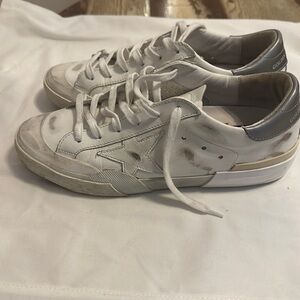 Golden Goose Superstar, white distressed leather, size 38 or US 8